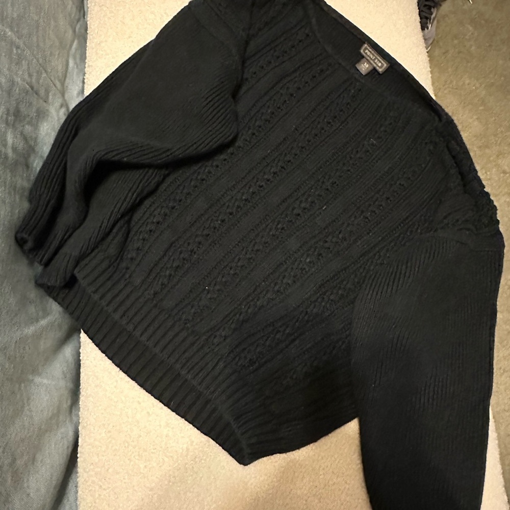 J. Crew Point Sur Black Knit Sweater